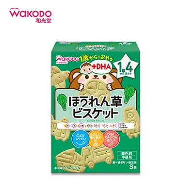 【日版】wakodo和光堂 婴幼儿菠菜磨牙饼干3袋入 - U5JAPAN.COM