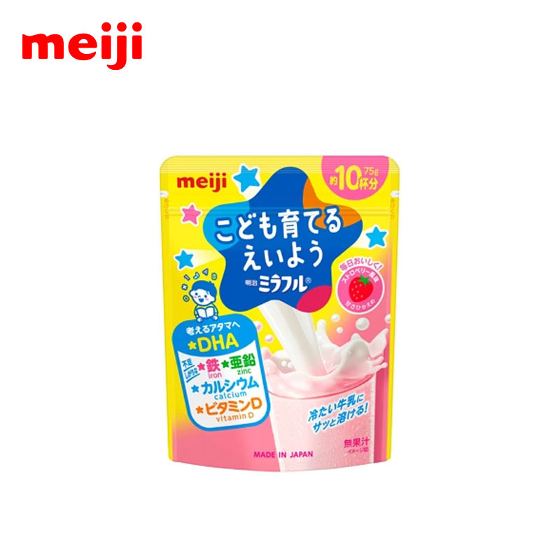 【日版】meiji明治 儿童成长奶粉含铁钙锌dha草莓味75g - U5JAPAN.COM