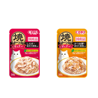 Thumbnail for 【日版】ciao 伊纳宝猫零食 烤鲣鱼片和扇贝/银鱼扇贝 晚餐 50g - U5JAPAN.COM
