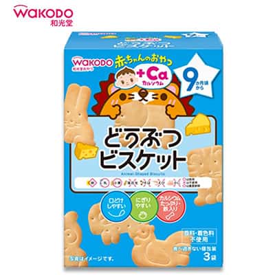 【日版】wakodo和光堂 高钙奶酪动物磨牙饼干9月+ 宝宝辅食婴幼儿零食 - U5JAPAN.COM