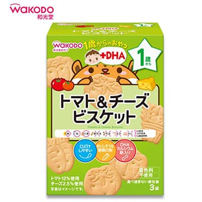 【日版】wakodo和光堂 宝宝辅食零食dha番茄芝士磨牙饼干 1岁+ - U5JAPAN.COM