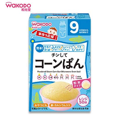 【日版】wakodo和光堂 婴儿宝宝diy辅食蒸糕粉 高铁高钙玉米味 9月+ - U5JAPAN.COM