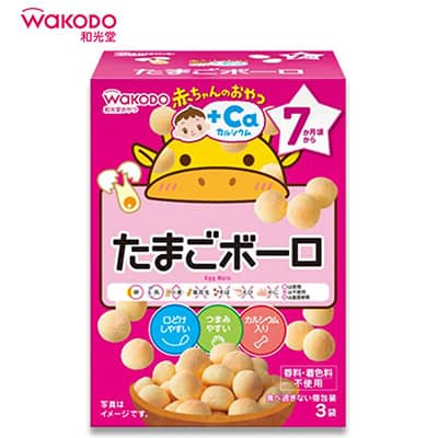 【日版】wakodo和光堂 7个月婴幼宝宝磨牙零食 鸡蛋小馒头溶溶豆高钙饼干 - U5JAPAN.COM