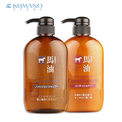 【日版】KUMANOYUSHI熊野油脂 马油无硅洗发护发套装600ml - U5JAPAN.COM