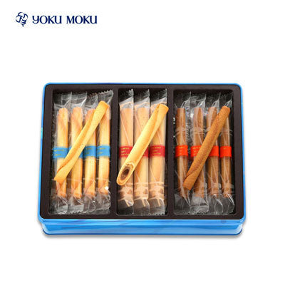 【日版】yokumoku三种口味混合礼盒雪茄蛋卷33根铁盒 - U5JAPAN.COM