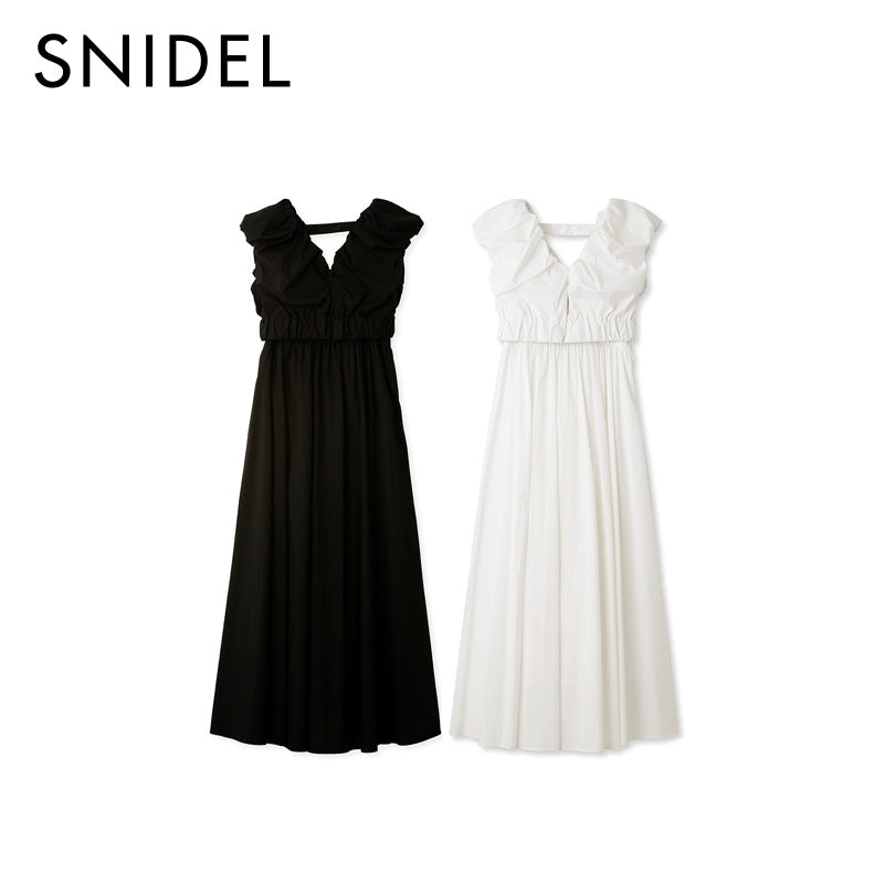 【日版】snidel短款上衣分层吊带连衣裙两件套 黑色/白色 - U5JAPAN.COM