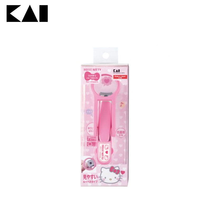【日版】kai贝印 hello kitty指甲刀带放大镜粉色 - U5JAPAN.COM
