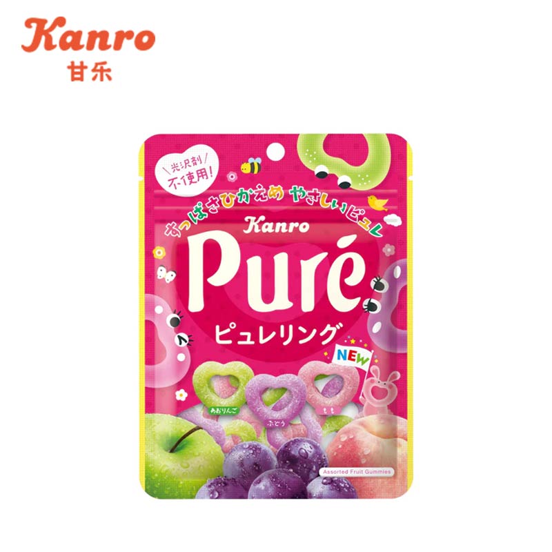 【日版】kanro甘乐 pure超酸心形圈圈软糖什锦水果味156g - U5JAPAN.COM