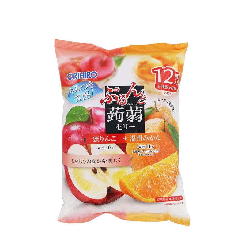 【日版】orihiro蒟蒻 可吸果冻 苹果/橙子味 20g*12 - U5JAPAN.COM