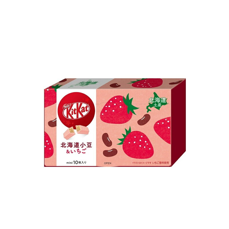 【日版】雀巢 kitkat 迷你北海道红豆草莓威化巧克力10枚 - U5JAPAN.COM
